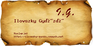 Ilovszky Győző névjegykártya